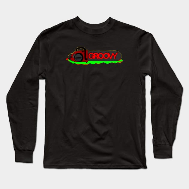 Groovy Chainsaw Long Sleeve T-Shirt by The Happy Ghost